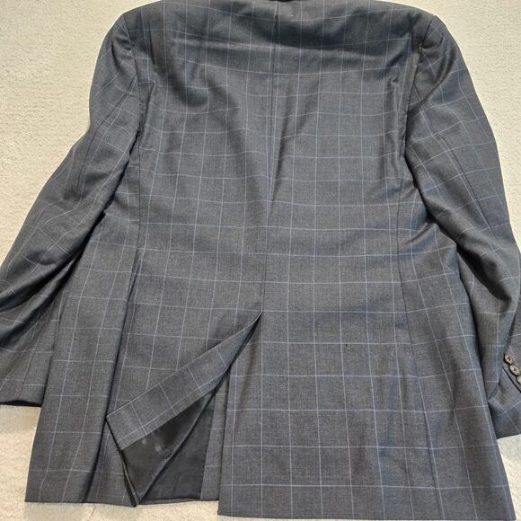Lauren Ralph Lauren Wool Blazer Sports Coat Men's 44L Two Button Gray Plaid - Picture 7 of 15